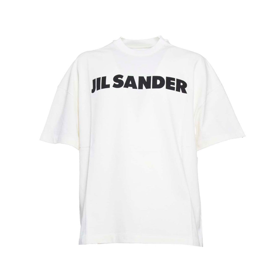 Jil Sander Boxy White T-Shirt With Contrasting Logo Print