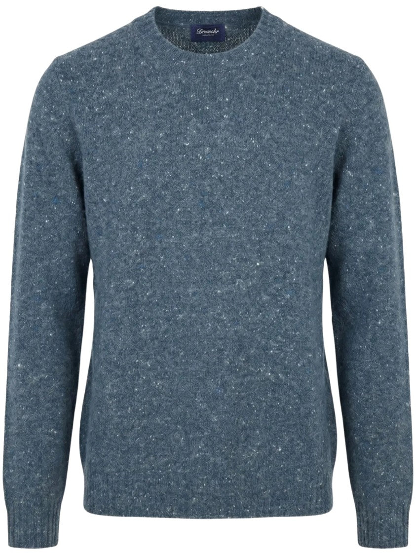 Drumohr Flecked-Knit Wool Crew Neck Sweater