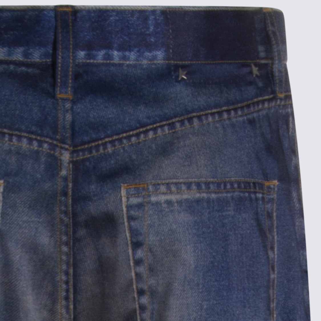 Golden Goose Mid-Rise Wide-Leg Jeans With Vintage Denim Print