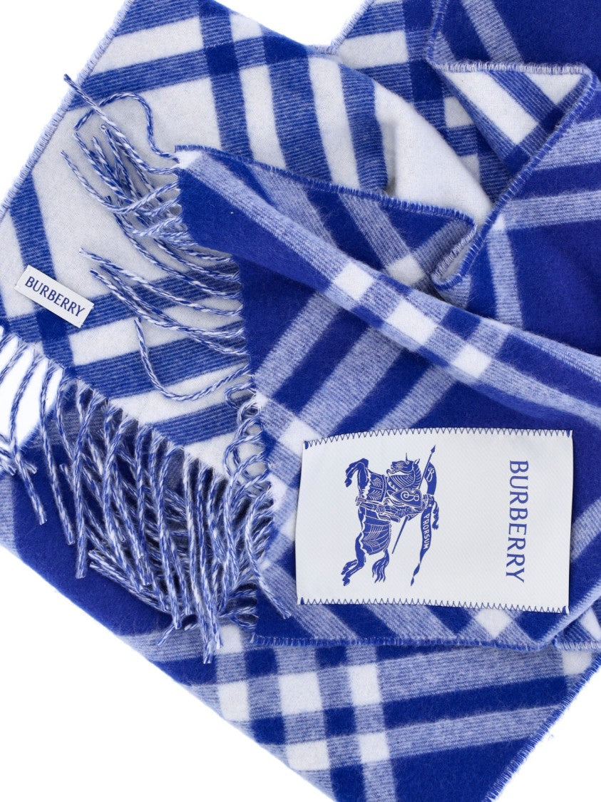 Burberry Plaid Fringed Edges Scarf