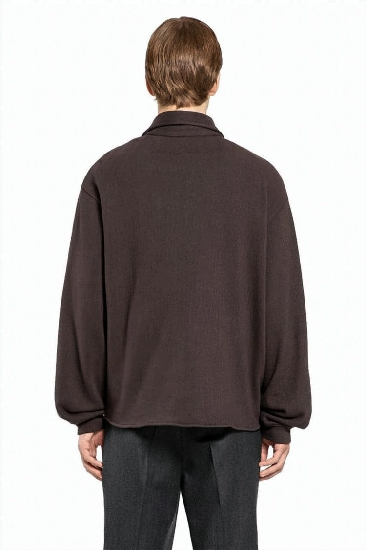 Our Legacy Relaxed Fit Brown Long-Sleeve Shirt With Gathered Cuffs