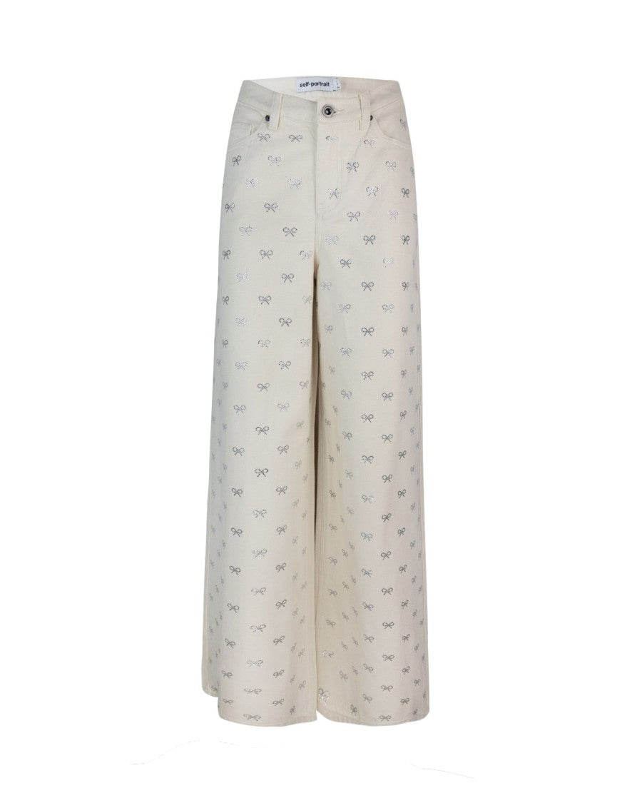 Self-Portrait Jeans With Rhinestone Bows