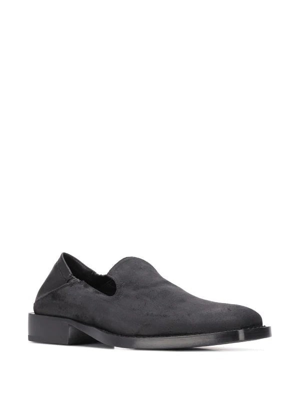 Ann Demeulemeester Classic Closed Black Leather Loafers With Minimalistic Silhouette
