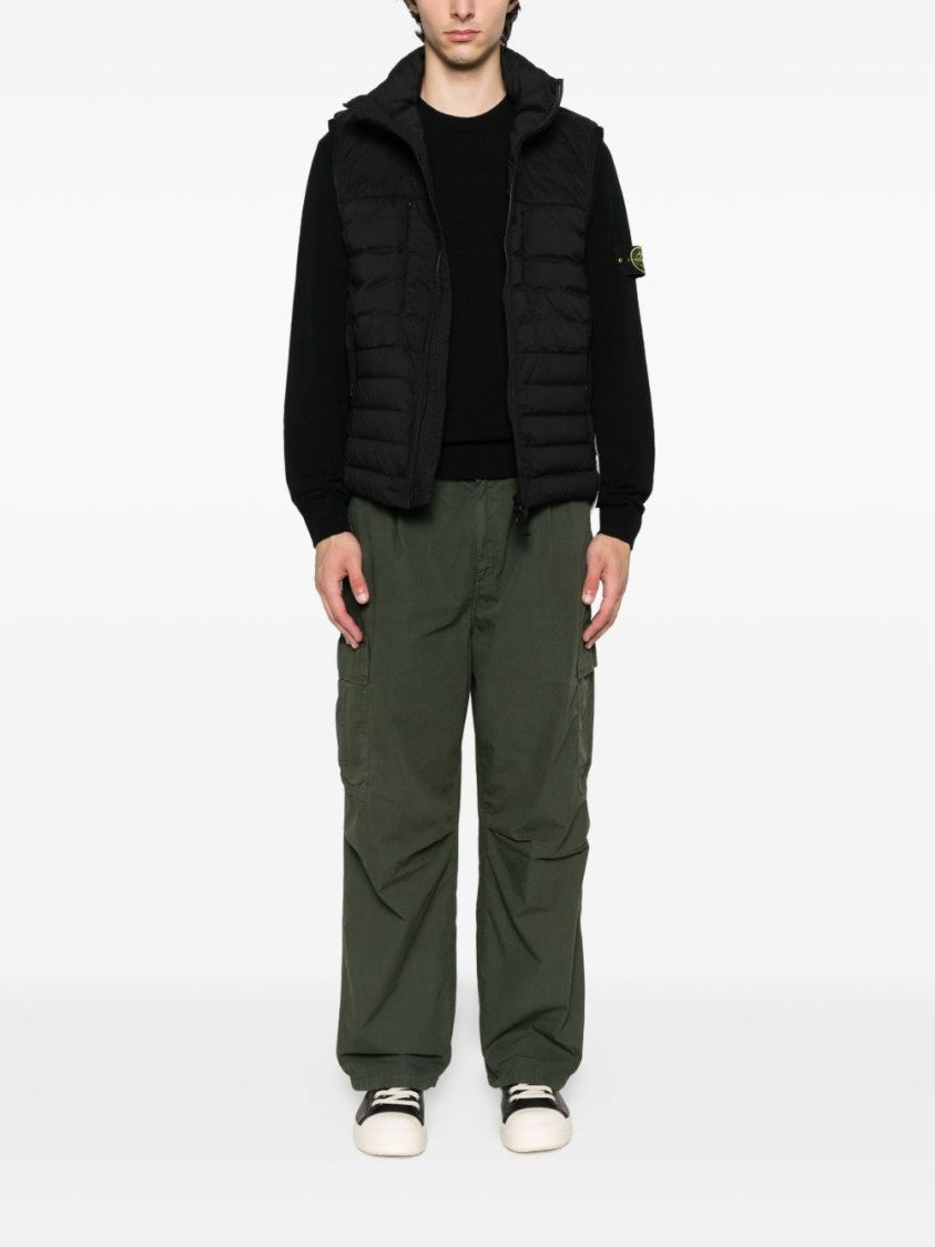 Stone Island Quilted Padded Sleeveless Jacket With High Collar