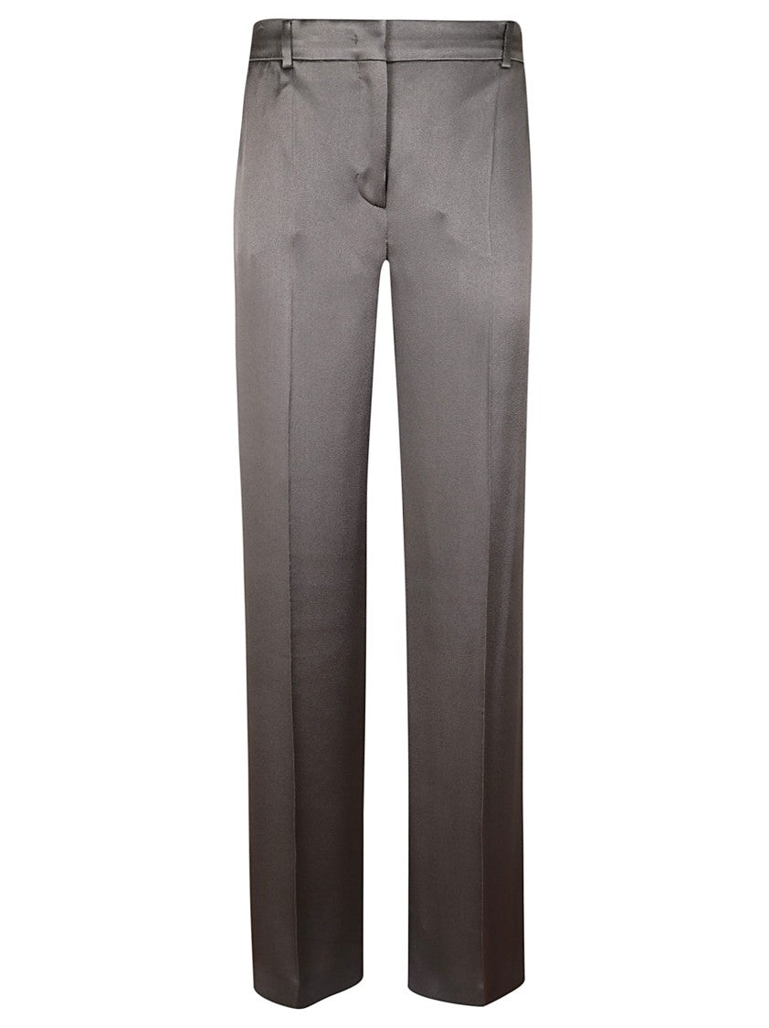 Alberta Ferretti Tailored Grey Trousers With Smooth Finish