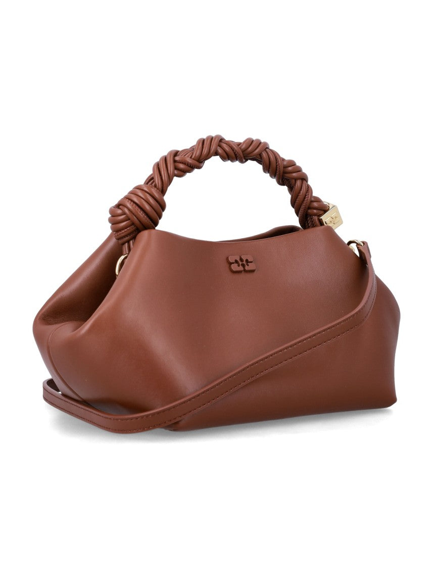 Ganni Twisted Handle Leather Shoulder Bag