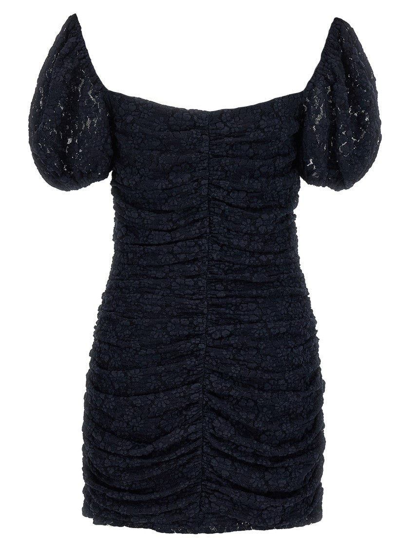 Rotate Birger Christensen Ruched Mini Lace Dress