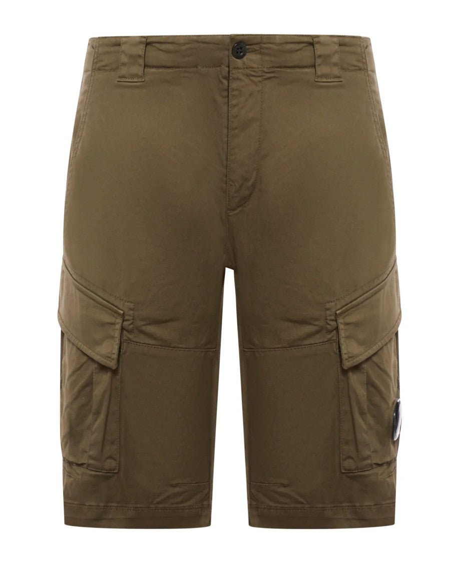 C.P. Company Mid-Thigh Tailored Brown Cargo Shorts With Multiple Pockets