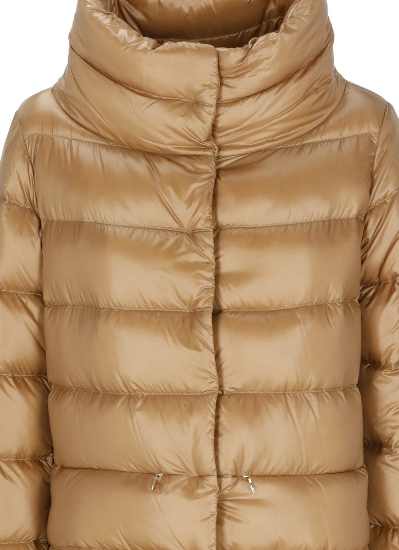 Herno Brown High Neck Quilted Down Jacket