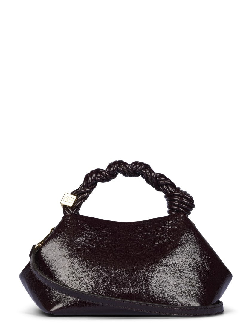Ganni Glossy Structured Twisted Handle Bag