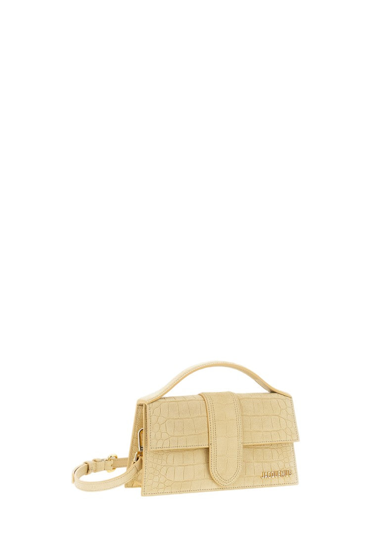 Jacquemus Beige Le Grand Bambino Croc-Effect Suede Bag