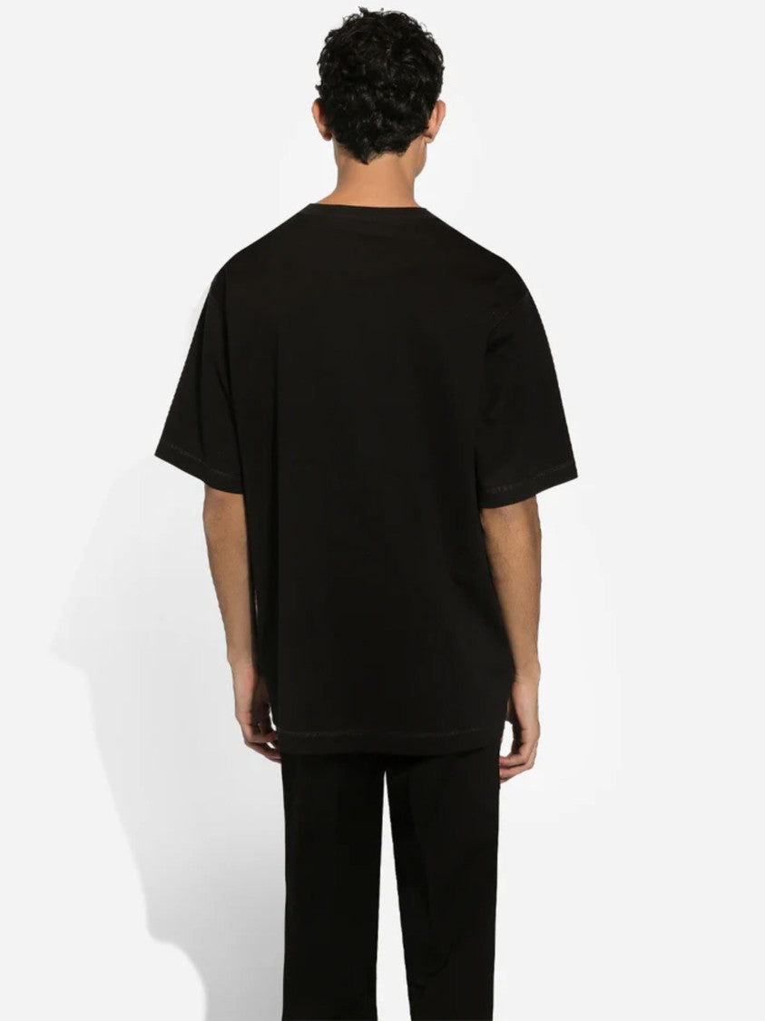 Dolce & Gabbana Relaxed Fit Black T-Shirt With Minimal Logo Detail