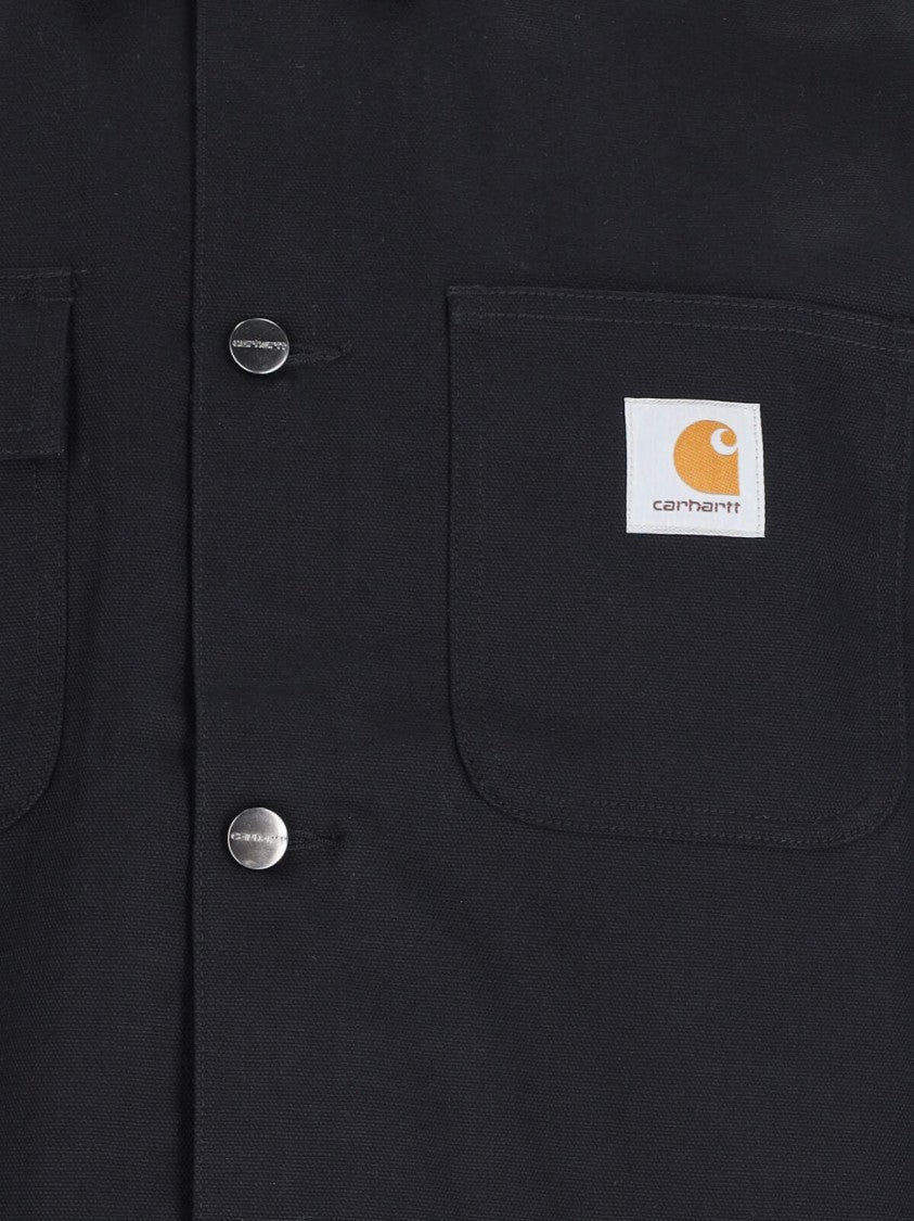 Carhartt Wip Black Michigan Waterproof Cotton Shirt Jacket