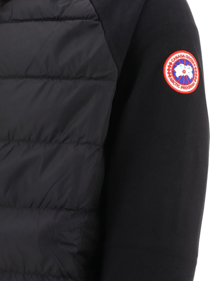 Canada Goose Hybrid Black Sweater With Quilted Front