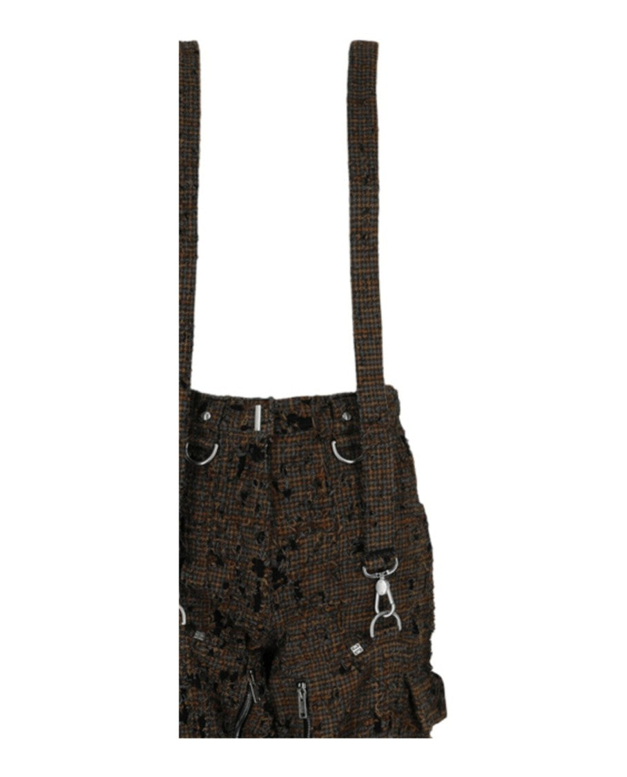 Givenchy Two In One Detachable Pants In Destroyed Checks