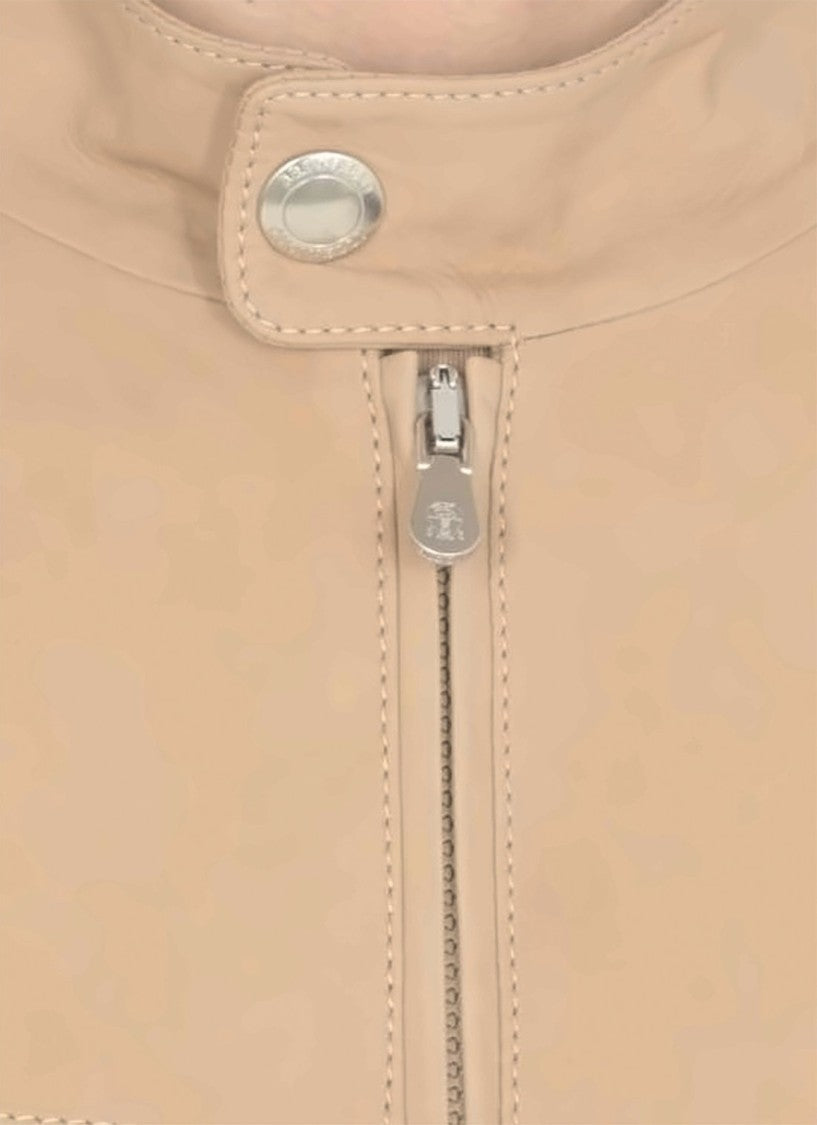 Brunello Cucinelli Textured Knit-Sleeve Leather Bomber Jacket