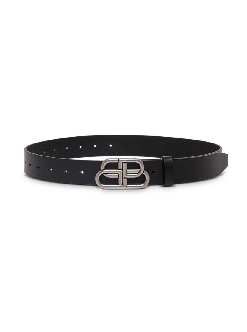 Balenciaga Black Leather Belt