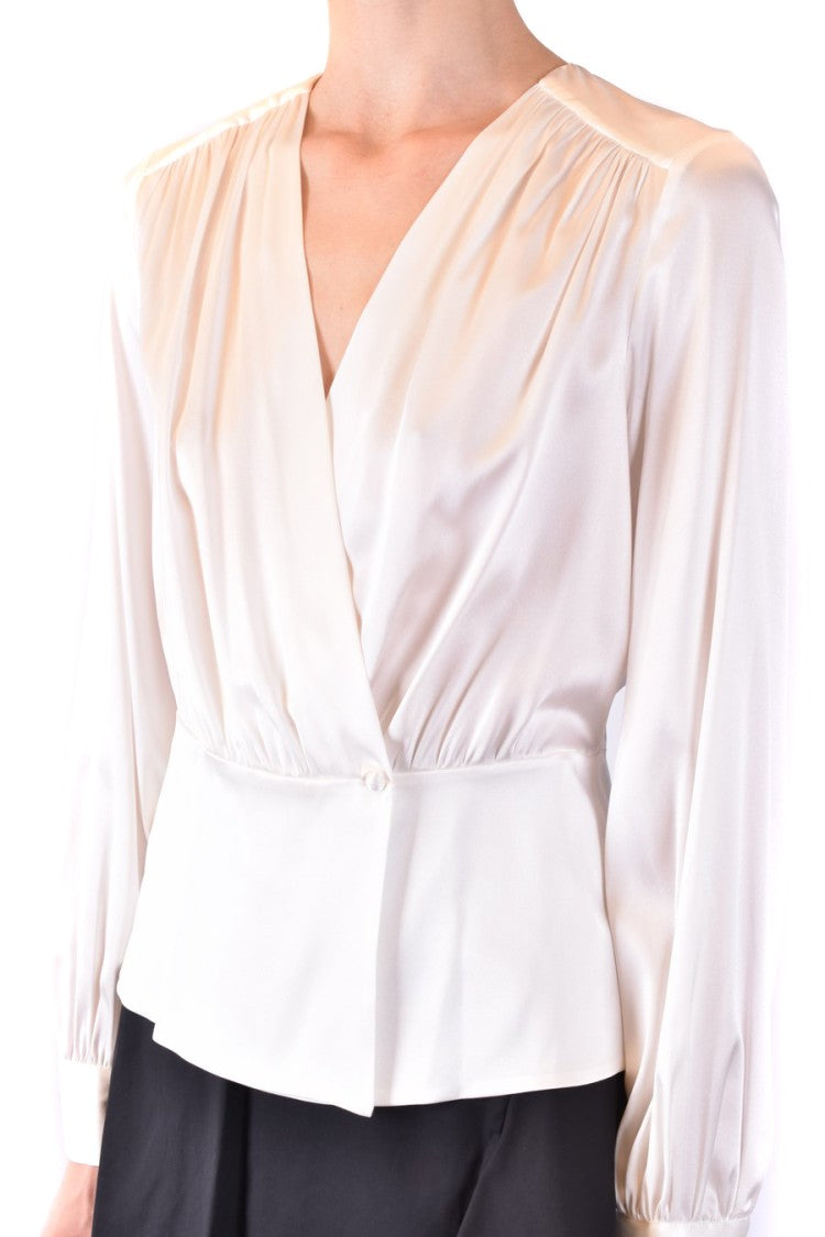 Pinko Silk Blend Blouse With Wrap-Style Front