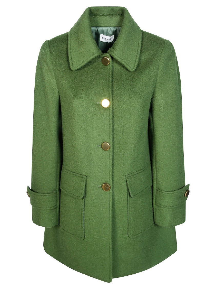 Parosh Double-Breasted Wool Peacoat
