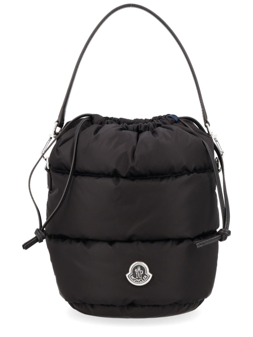 Moncler Padded Black Bag With Drawstring Closure And Minimalist Design