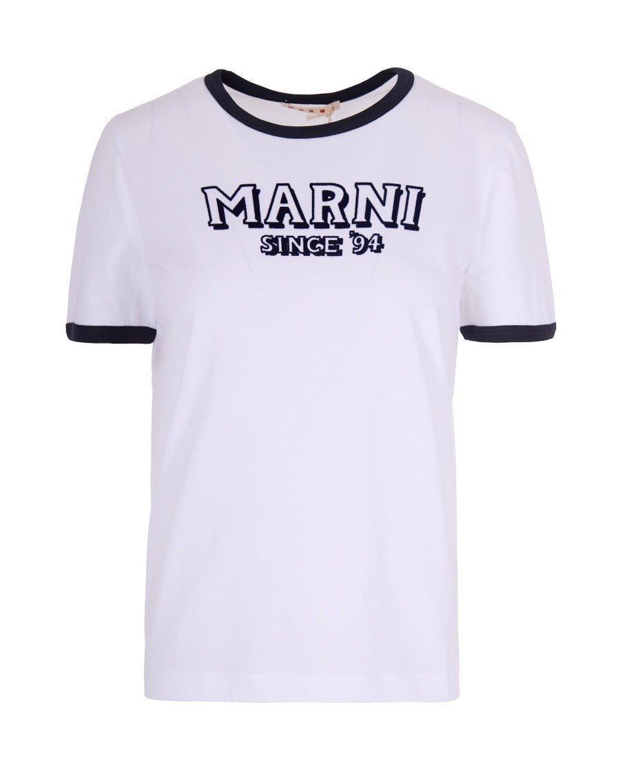 Marni White T-Shirt With Contrasting Edges