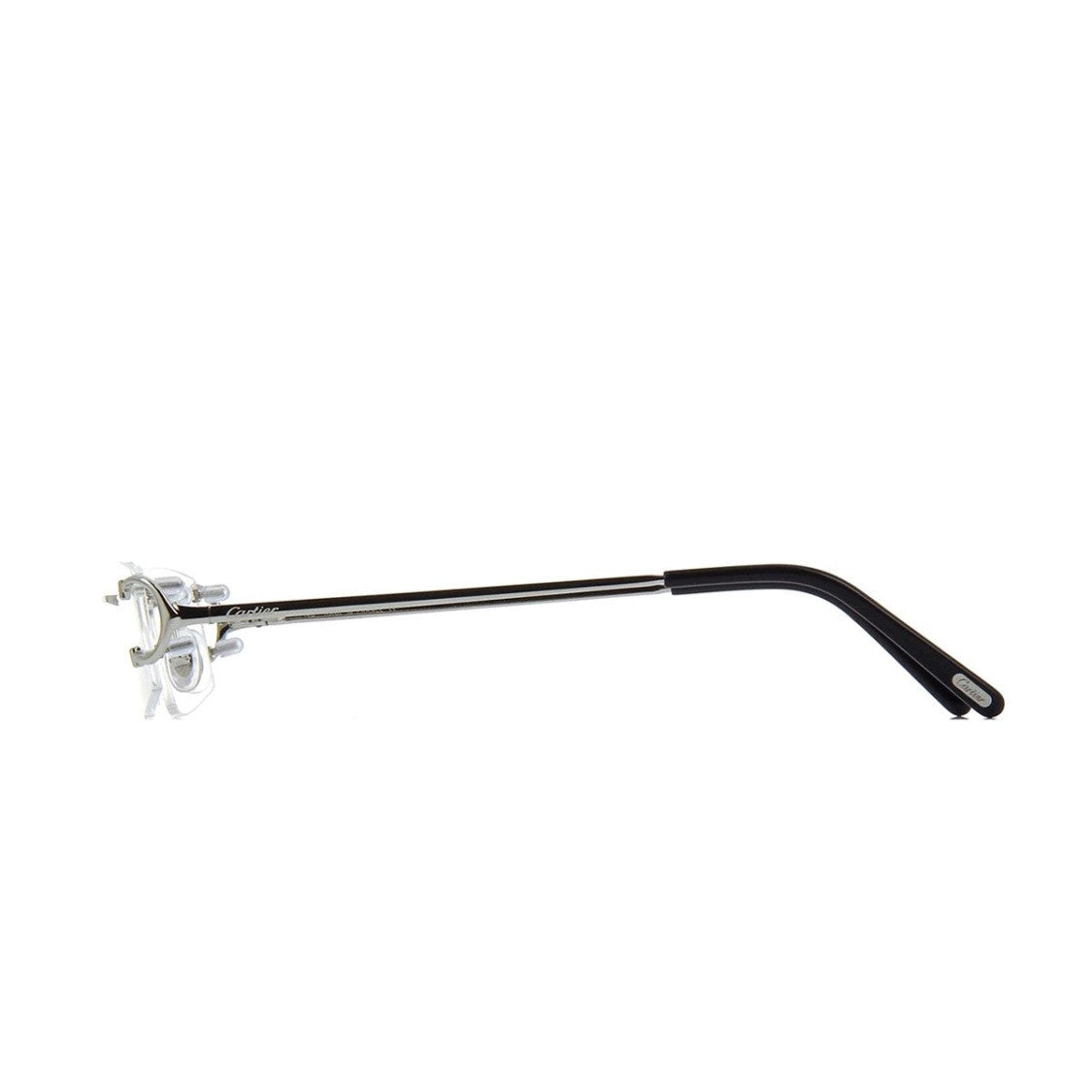 Cartier Silver Decor C Classique Metal Rectangular Eyeglasses