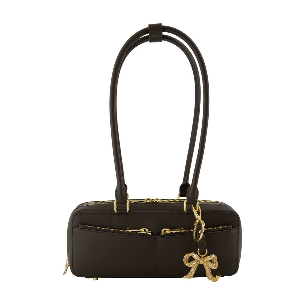 Self-Portrait Baguette With Charm Shoulder Bag - Leather - Brown