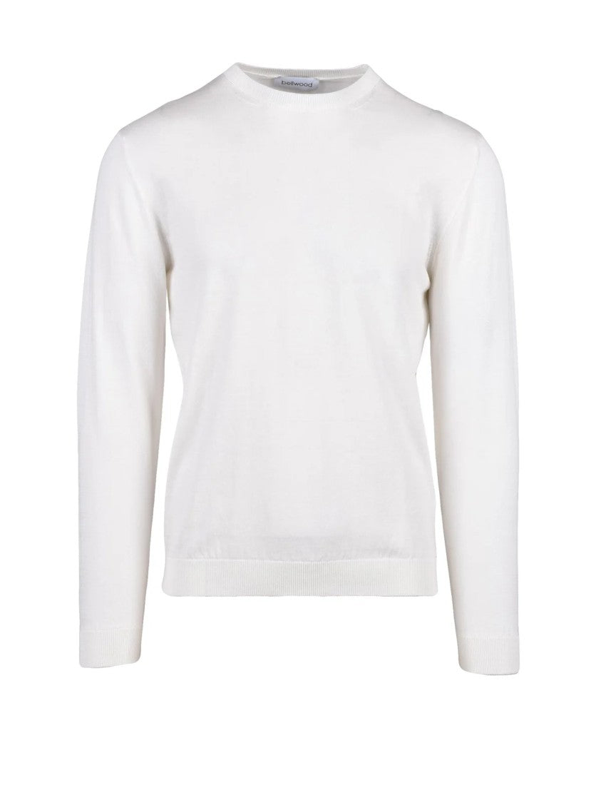 Bellwood White Crewneck Cotton Sweater