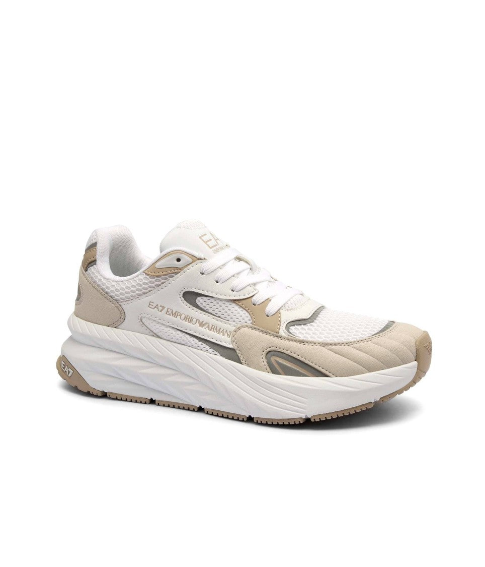 Ea7 Emporio Armani Layered Sneakers With Fabric