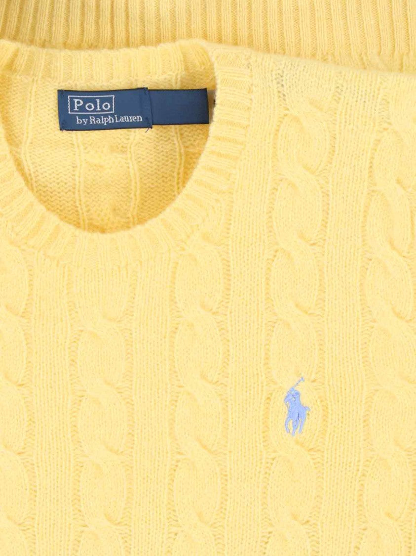 Polo Ralph Lauren Yellow Cable Knit Wool-Cashmere Sweater