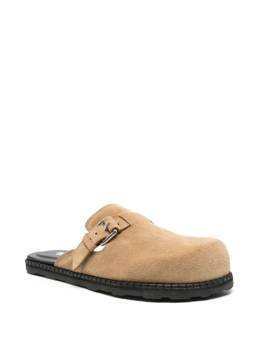 Moschino Light Beige Side Buckle Almond Sandals