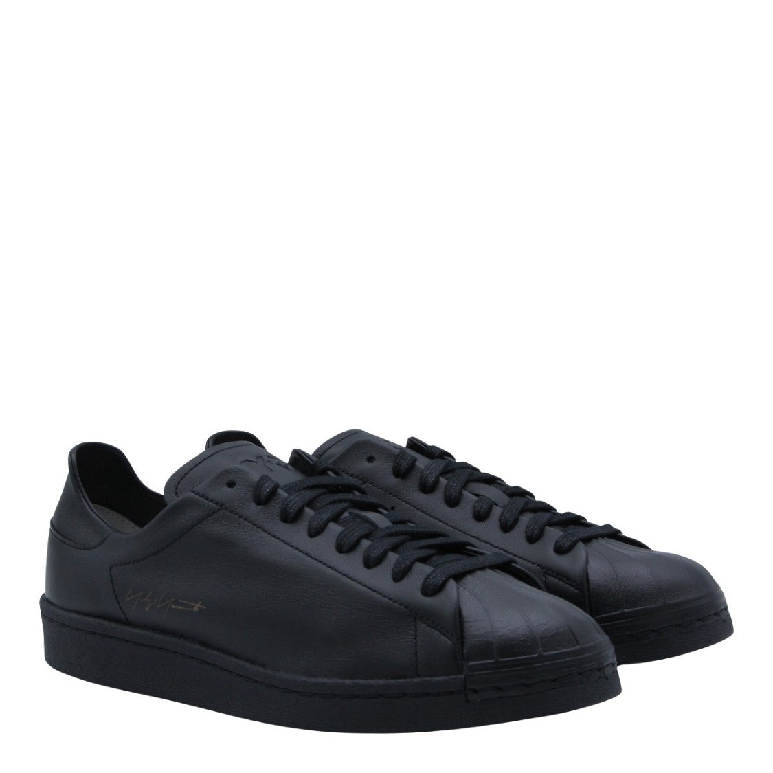 Y-3 Low-Top Black Leather Sneakers