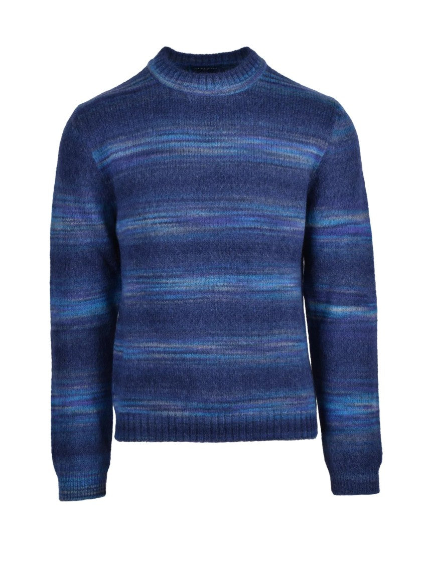 Daniele Fiesoli Crewneck Sweater With Horizontal Gradient In Blue