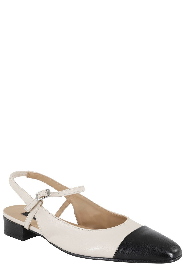 Carel Paris Decolletè Slingback With Contrast Black Pointed Toe