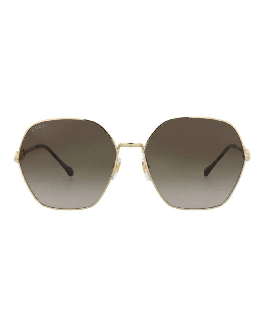 Gucci Square-Frame Metal Sunglasses
