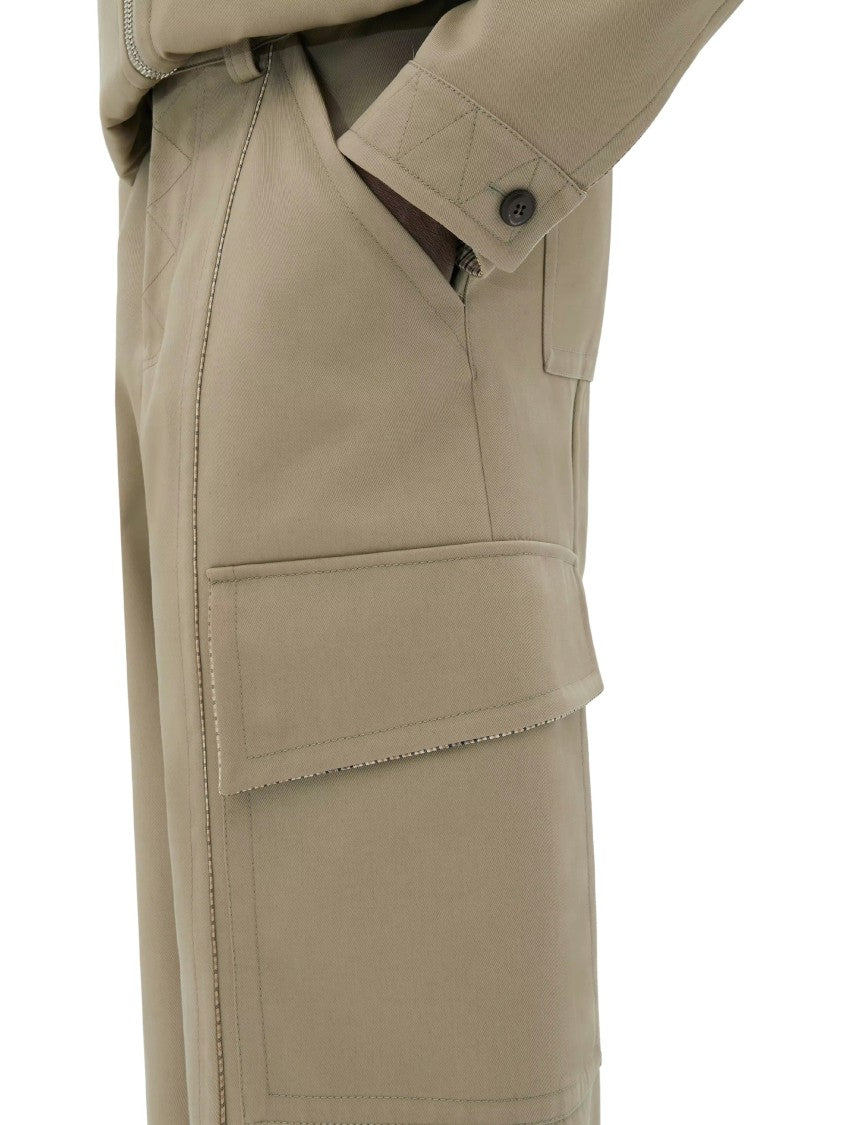 Ferrari Double Mackintosh Flap Pockets Cargo Wide-Leg Pants