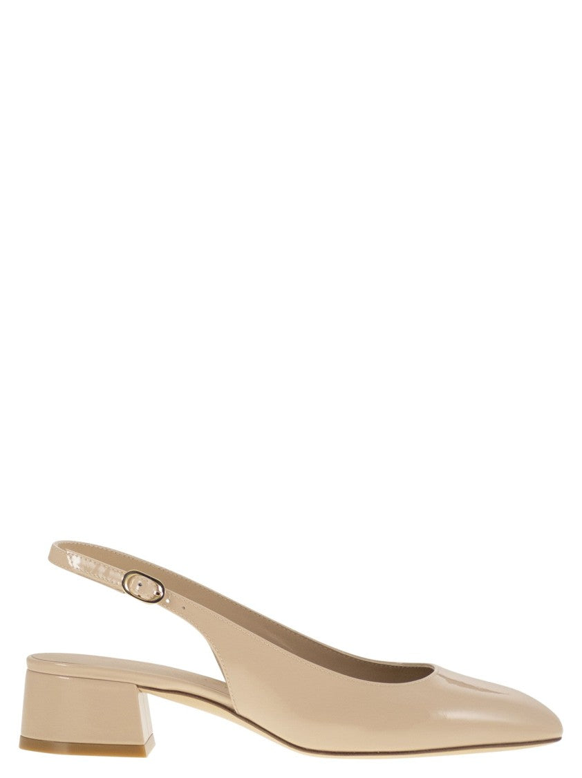 Stuart Weitzman Maeve - Lacquered Leather Slingback