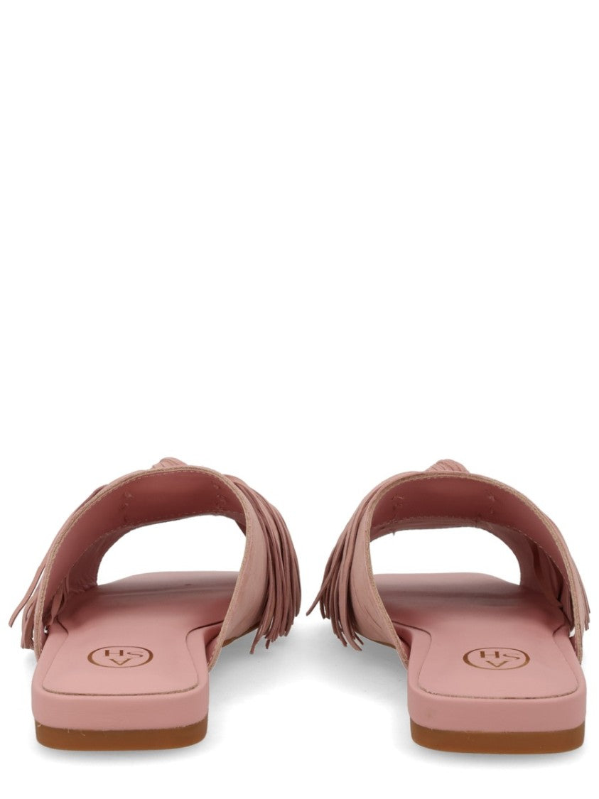 Ash Brigitte Knotted Fringe Slide Sandals