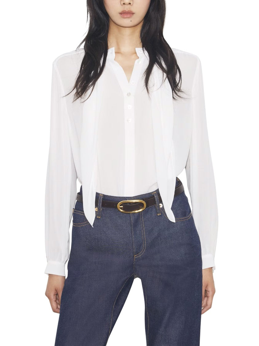 Tory Burch Georgette Blouse With Bow Tie And Button-Down Front