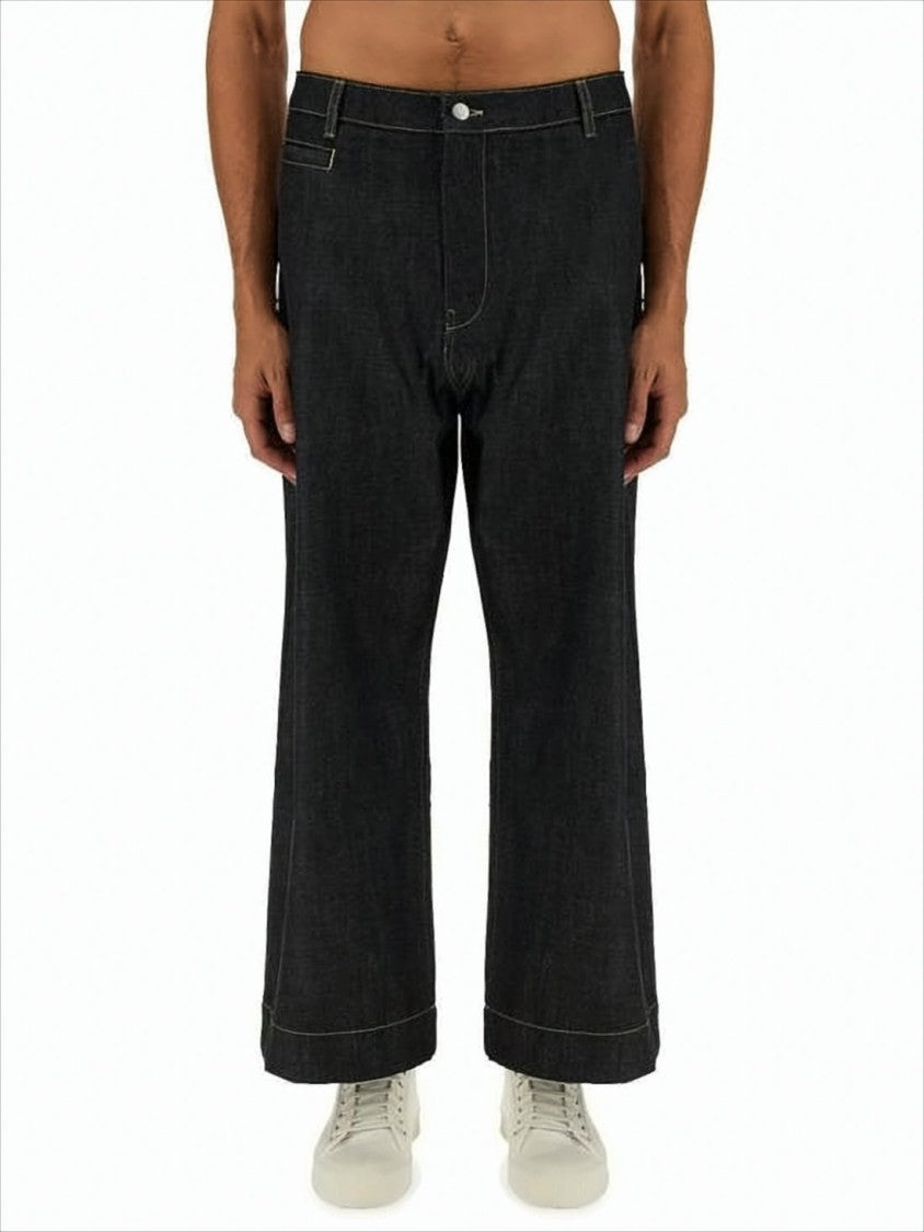 Studio Nicholson Cropped Wide-Leg Denim Pants
