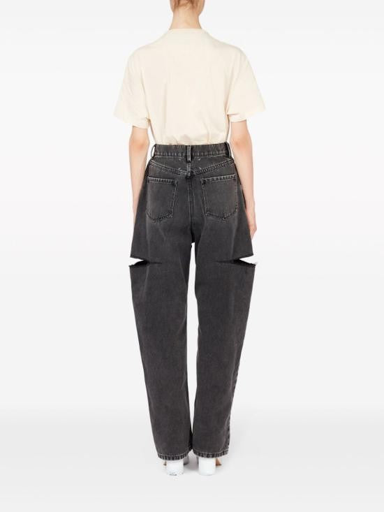 Maison Margiela High-Waisted Wide-Leg Jeans With Bold Cut-Out Details