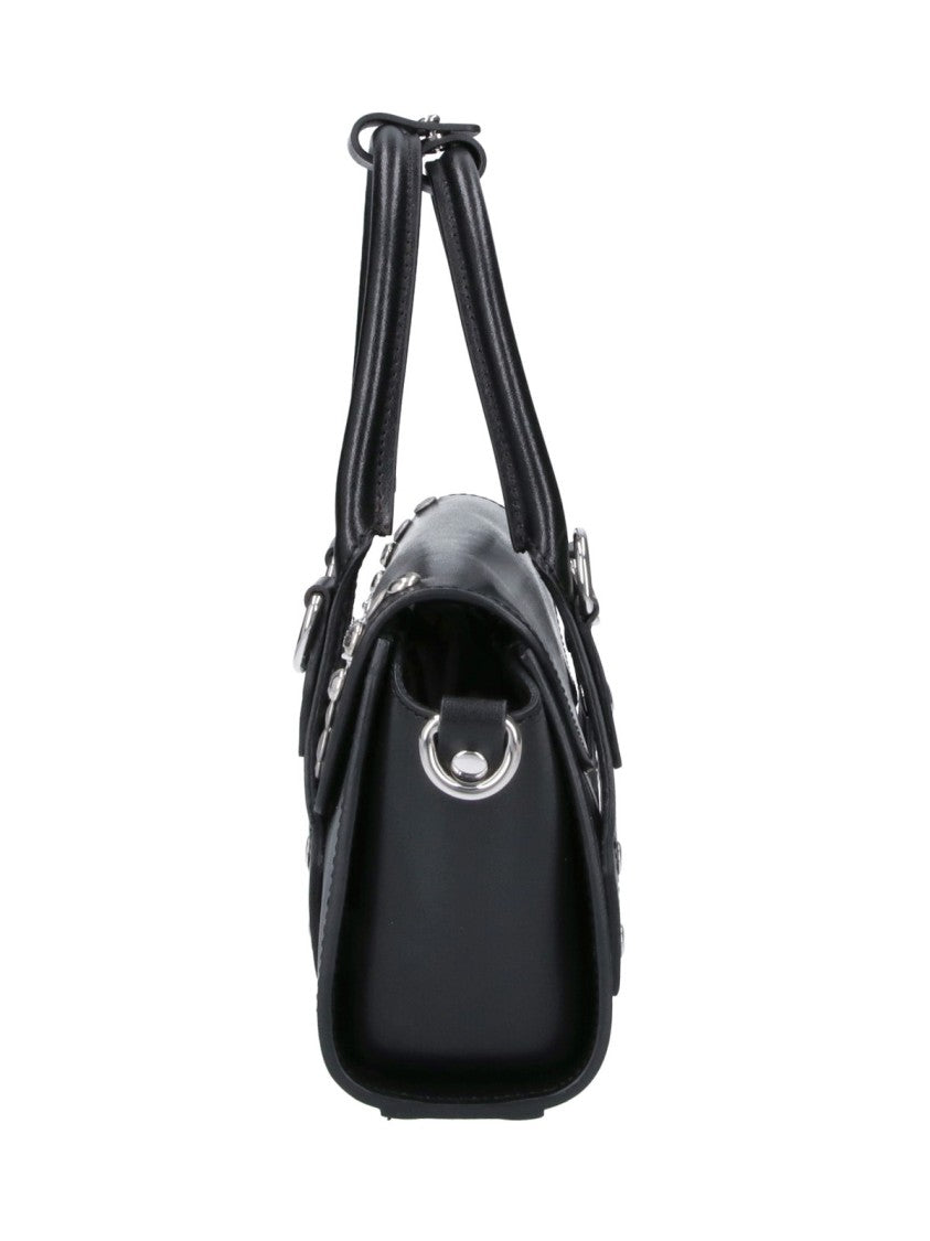Vivienne Westwood Cylindrical Silver Emblem Top Handle Bag