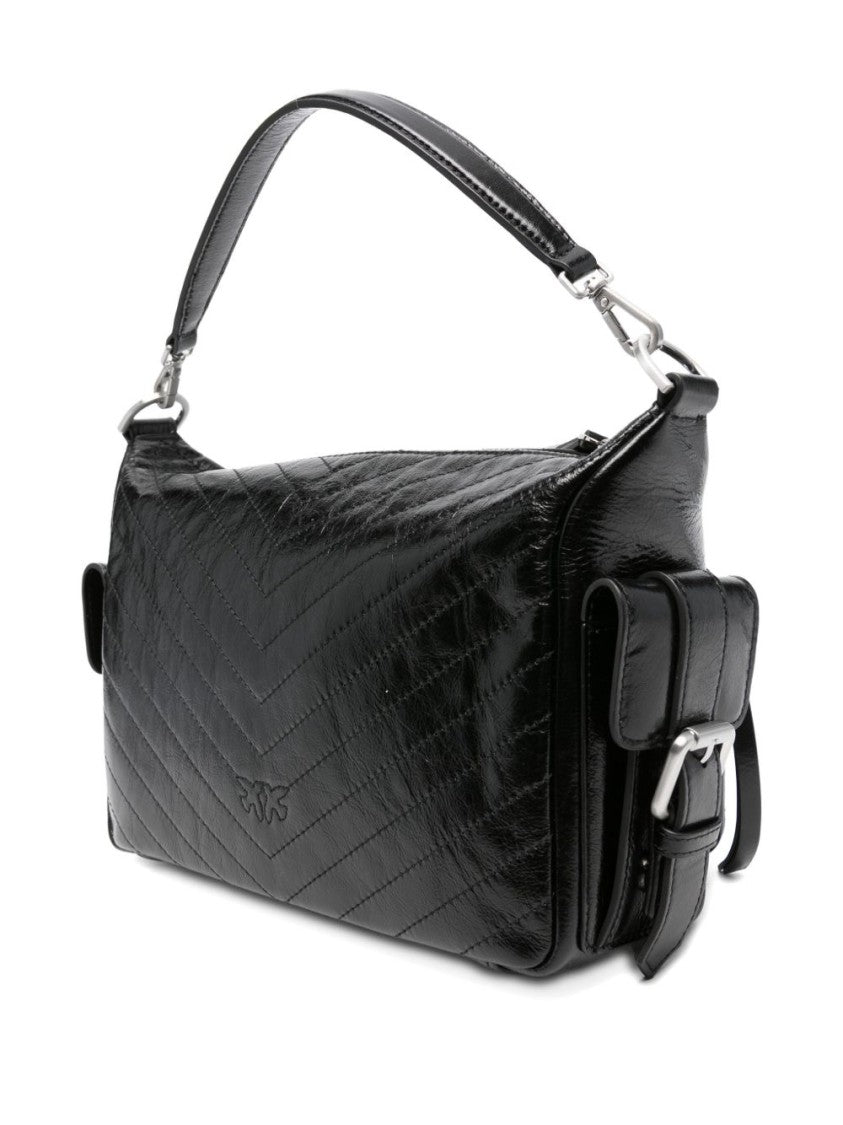 Pinko Quilted Calf Leather Shoulder Bag