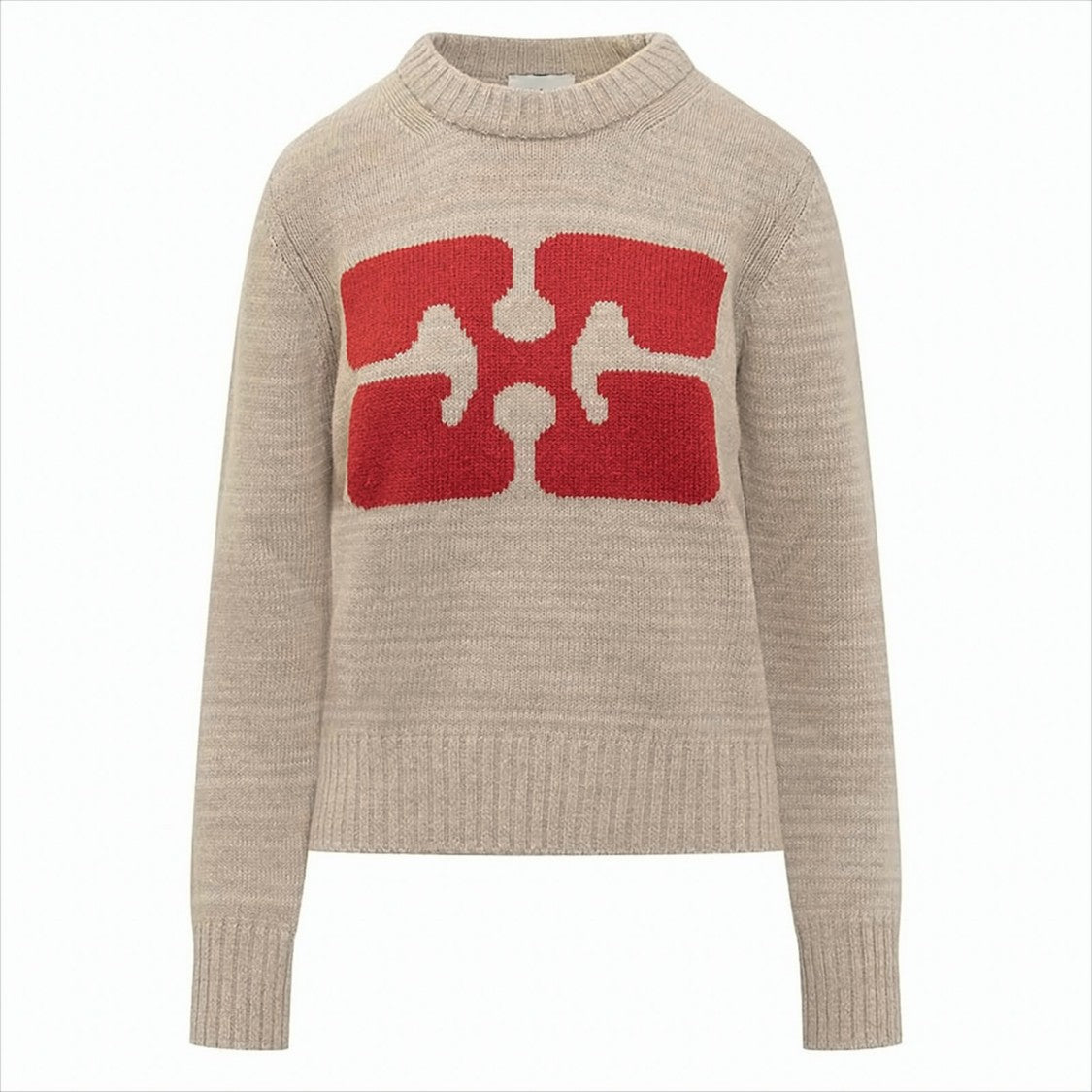 Ganni Relaxed Fit Butterfly Graphic Pullover Sweater