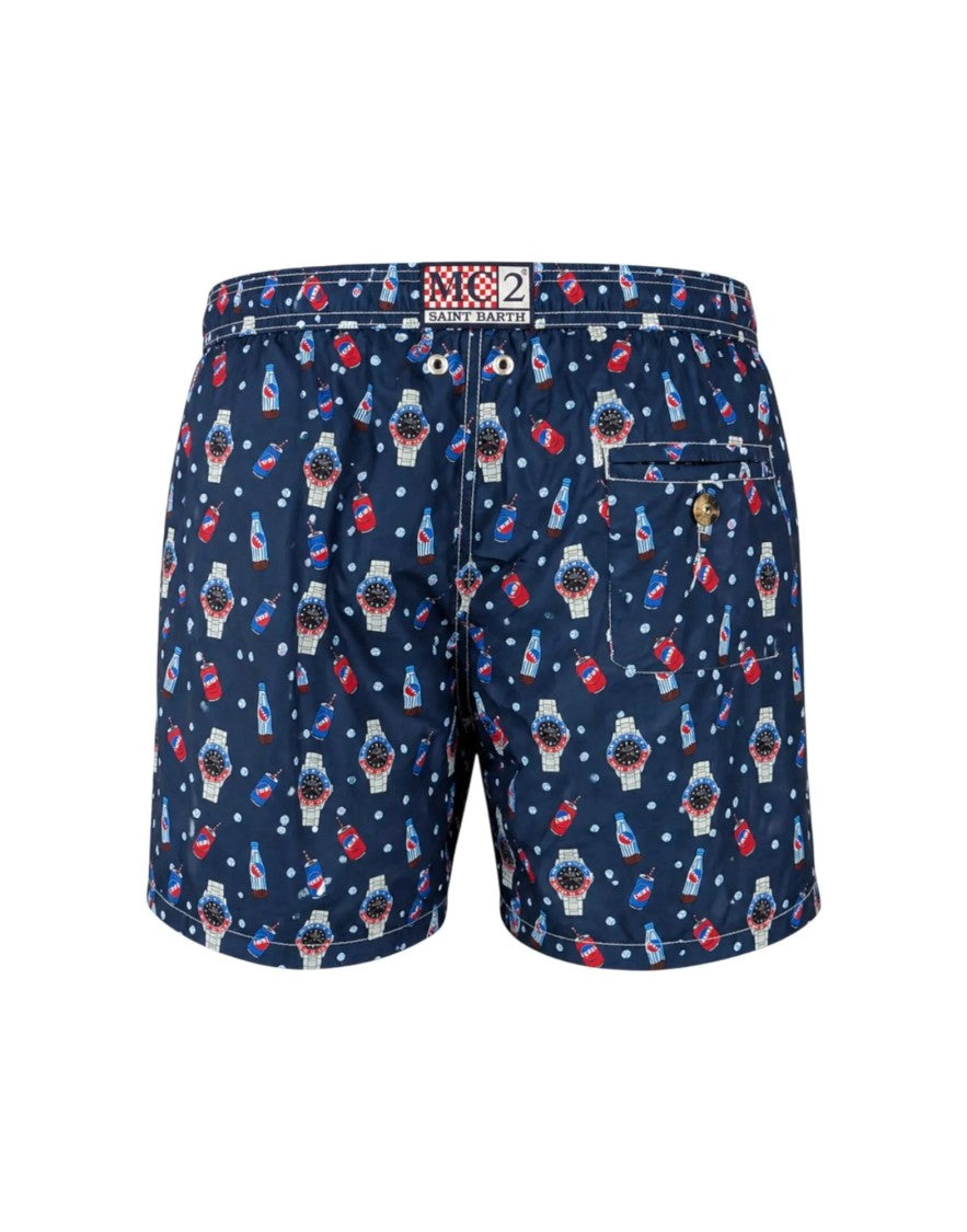 Mc2 Saint Barth Blue Lighting Micro Fantasy Swim Shorts