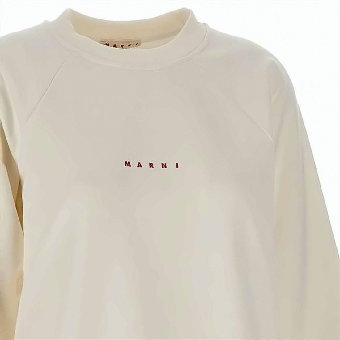 Marni Long-Sleeve Cotton Crewneck Sweatshirt With Embroidered Detail