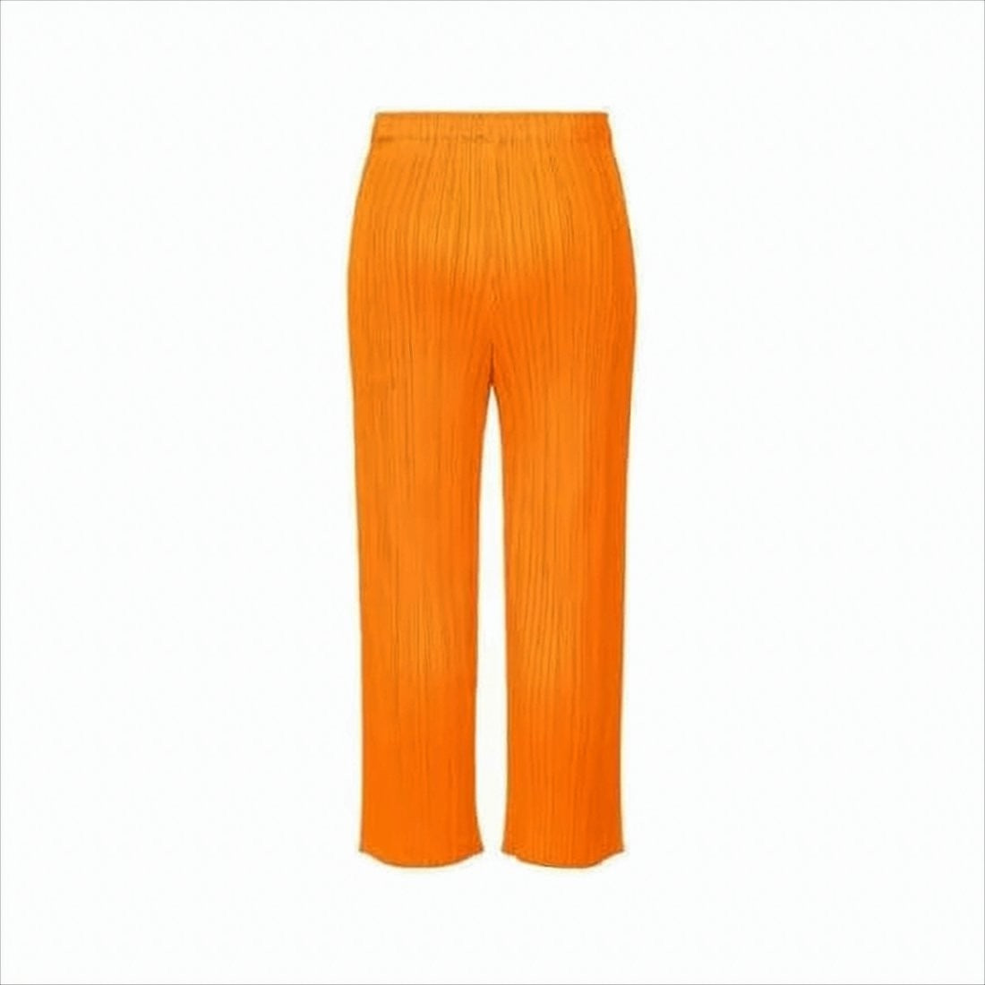 Pleats Please Orange Pleated Wide-Leg Pants
