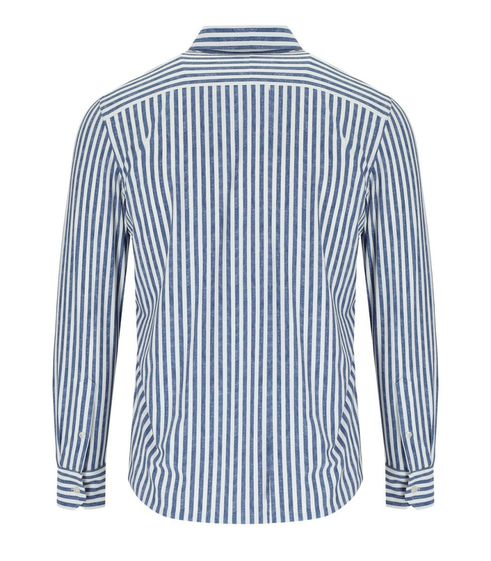 Archivium White Blue Linen Effect Shirt