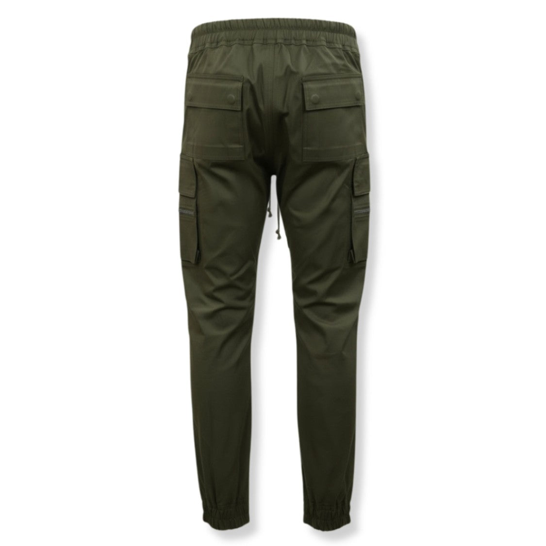 Rick Owens Tapered Olive Green Cargo Pants With Elasticated Waistband