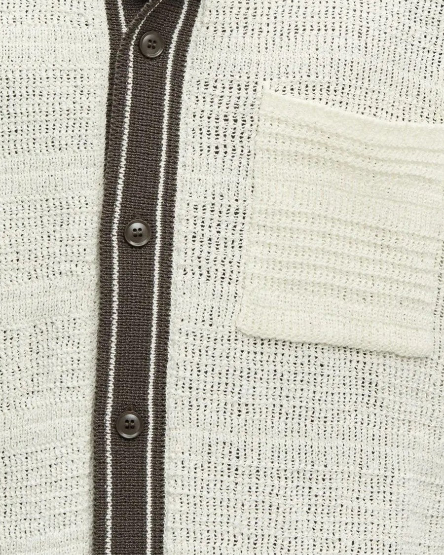 Samsøe Samsøe Short-Sleeved Knit Shirt With Button Closure And Textured Finish